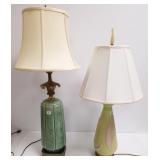 2 table lamps- Aladdin alacite & pottery