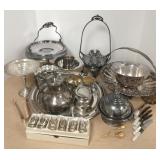Group of silverplate flatware & hollowware,