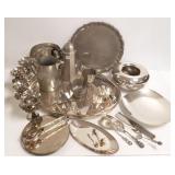 Group of assorted silverplate & pewter