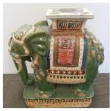 Ceramic elephant garden seat 21" x 23"h
