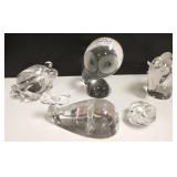 5 signed Steuben glass animals - horse repaired -