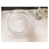 Steuben 10" signed reverse cut plate & unsigned