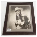 Framed autographed Roy Rogers photo 10 1/2"x