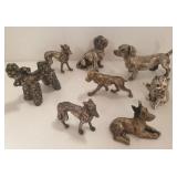 8 sterling clad, etc marked .925 dog figures-