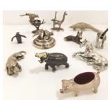 11 sterling silver animal figures- 1 mobile,