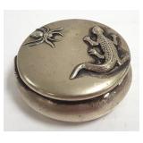 Vintage sterling hinged box- spider & lizard #1674