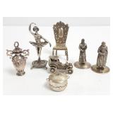 7 figural, etc sterling items- ballerina, urn, etc