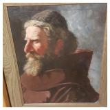 Framed oil on board portrait of a man 20"x 24" OD