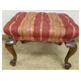 Antique upholstered ottoman 23" x 28"l x 20" h