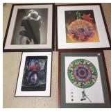 4 framed items - photo, 2 signed Roderick