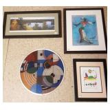 4 framed items including Brandenburg signed print