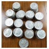 147 U.S. - 90% silver dimes incl. 140 Roosevelt &