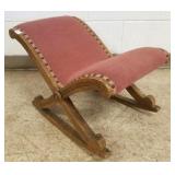 Antique rocking upholstered footstool - 22" length