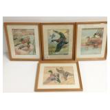 4 framed signed A. Krzyzaniak waterfowl