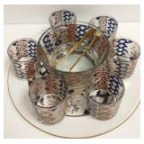 7 piece culver enamel decorated serving set -