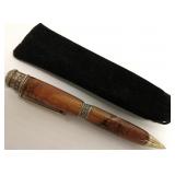 Artist made wood + resin pen w/cross motif