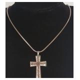 sterling silver cross pendant necklace set w/