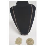 Antique silver Rajasthan necklace & 2 carved jade
