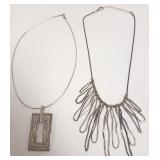 2 modern design sterling necklace including Vocare
