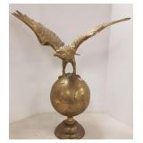 Brass eagle on globe - 22" high