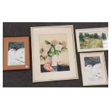 4 framed signed Krzyzaniak painting - largest -