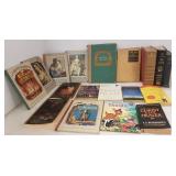 group books on various subjects, framed prints