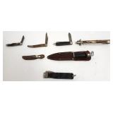 Stag handle mechanical knife - 6" blade - as seen