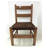 Gustav Stickley child's oak chair with added