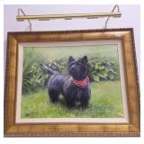 Gary W. Mose framed signed oil on board with light