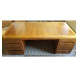 Dunbar signed rosewood & oak 7 drawer executive