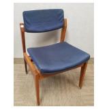 Gunlocke walnut upholstered side chair - foam