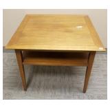Mid-Century walnut side table 29" x 29" x 23" high