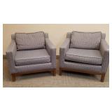 Pair of mid-century upholstered armchairs 30 1/2"