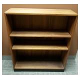 Walnut bookcase with 2 shelves 12" d x 36" l x