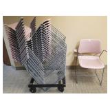 20 Krueger metal base stacking chairs 26" w x 21"d