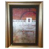 Original signed framed artwork with silver leafing