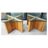 Pair of Dunbar (unsigned) oak & rosewood end