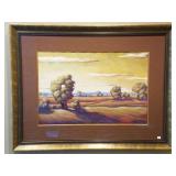 Monday signed framed painting on paper 52" x 40"
