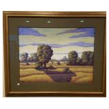 Monday framed signed painting on paper 45" x 55"