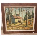 Framed American impressionist oil on canvas -