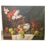 Unframed still life oil on canvas - 24" x 30"