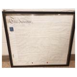 Framed indenture document dated 1842 with wax