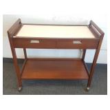 American of Martinsville walnut server/bar cart