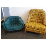 2 mid-century upholstered chairs including Castro