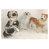 3 large Staffordshire dog figures (as seen-one