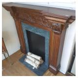 Carved wood mantle surround 56 1/2" w x 11" d x