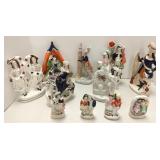 11 Staffordshire figures - 9 1/2" tallest-(2