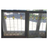 2 antique stained & leaded glass windows(1 as is)