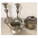 Pair of grape pattern candleholders, Sheffield