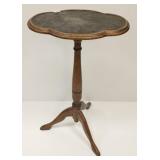 Antique style leather top stand - 24" high